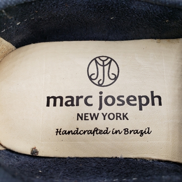 Marc Joseph | NIB Leroy St Navy Jeans Perforated Leather Loafers Boy's 10.5 - Picture 12 of 13